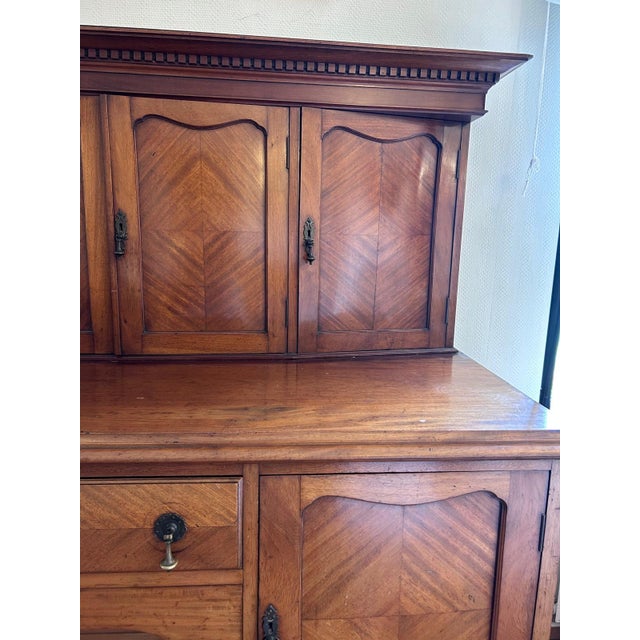 Brown Antique French Walnut 2-Part Buffet with Sideboard, Early 20th Century For Sale - Image 8 of 16