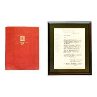 The 21 Club Nyc Restaurant Jack & Charlie's Iron Gate Book & Framed Letter For Sale