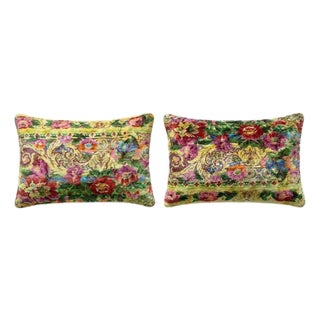Bohemian Velvet Lumbar Pillow Cover 16'' X 24'' - Set of Two For Sale