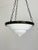 Art Deco Pendant Lamp in Brass and Milk Glass, 1940s For Sale - Image 4 of 10
