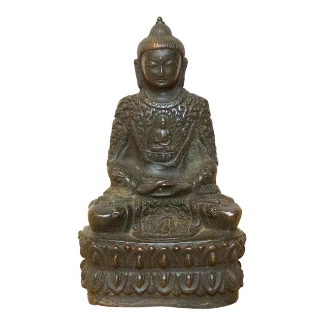 Small Vintage Repurposed Metal Buddha For Sale
