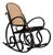 Vintage Thonet Ebonized Bentwood and Rattan Rocking Chair For Sale