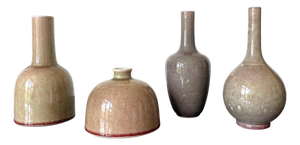 Collection of Four Chinese Ceramic Vases with Peachbloom Glaze
