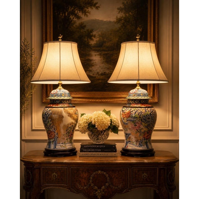 Late 19th Century Pair of Famille Rose Porcelain Vase Lamps. For Sale - Image 4 of 7