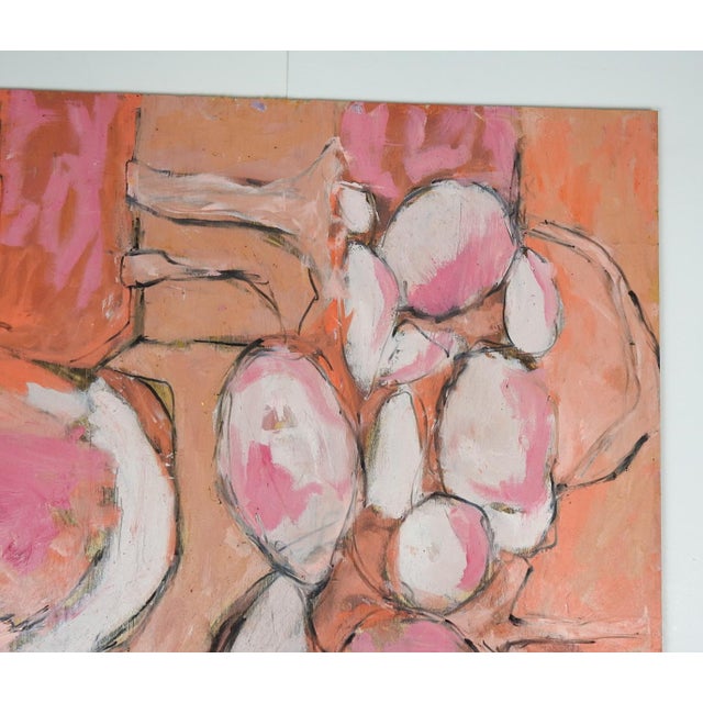 Abstract Contemporary Pink Abstract Still Life Painting For Sale - Image 3 of 8