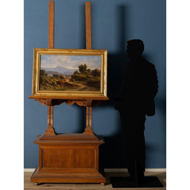 Ettore Cumbo Borgia, Landscape of the Roman Countryside, 19th century, Oil Painting on Canvas For Sale - Image 3 of 8