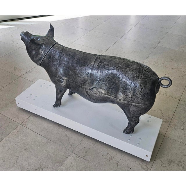 "Greedy pig" Fully functioning heavy metal freestanding safe/ freestanding statement. Meta-commenting capitalism. The pigs...