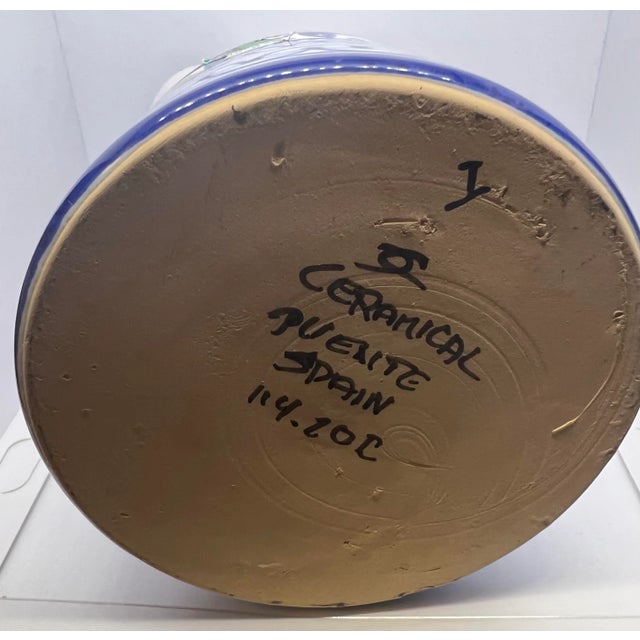 Vintage De La Cal Handpainted Sangria Ceramical Puente Spain Jug For Sale - Image 10 of 13