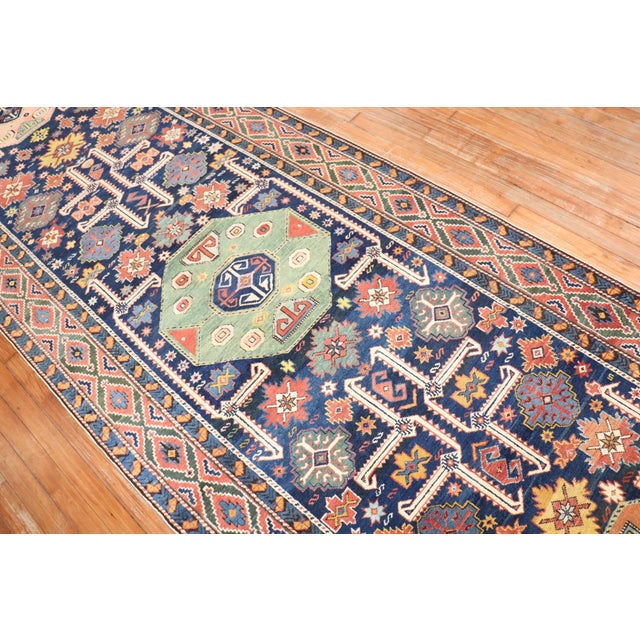 Traditional Early 20th Century Rare Caucasian Wide Runner - 3'9" x 15'8" For Sale - Image 3 of 8