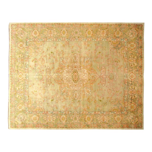 Antique Turkish Oushak Decorative Oriental Rug, in Room Size, with Muted Colors For Sale