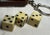 American Antique Leather Metal 3 Celluloid Dice Box Holder Travel Carrier Keychain For Sale - Image 3 of 9