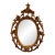 Mexican Rococo Revival Oval Gold Finish Wall Mirror, Late 20th Century For Sale