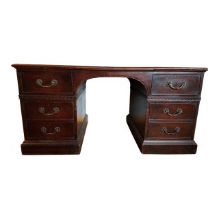 Early 20th Century Antique Partner's Desk For Sale