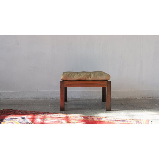 Footstool / pouffe from the Plexus series designed by Illum Wikkelsø in the 1960s and manufactured by CFC Silkeborg. The...