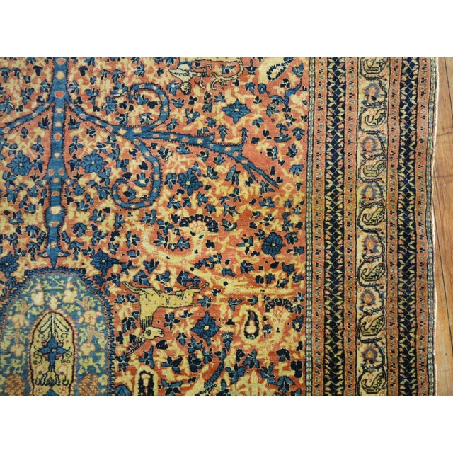 Textile 19th Century Pictorial Paradise Animal Hadji Jali Li Tabriz Rug - 4'6" x 6' For Sale - Image 7 of 14
