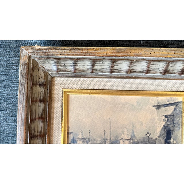 Hollywood Regency 1940s Hermann Edouard Wagner, Watercolor Lithograph Titled "Paris" - a Pair For Sale - Image 3 of 9