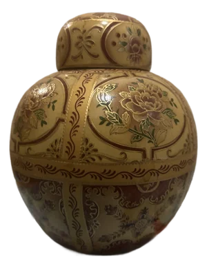 Hand-Painted Japanese Satsuma Style Ginger Jar