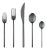 Mepra Due 5-Piece Flatware Set, Ice Oro Black For Sale