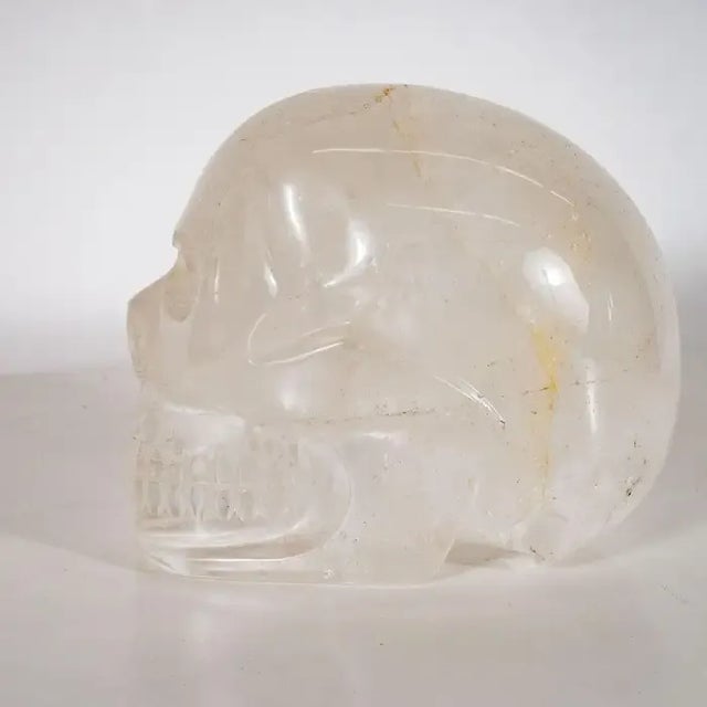 1980s Rock Crystal Skull Sculpture For Sale In New York - Image 6 of 11