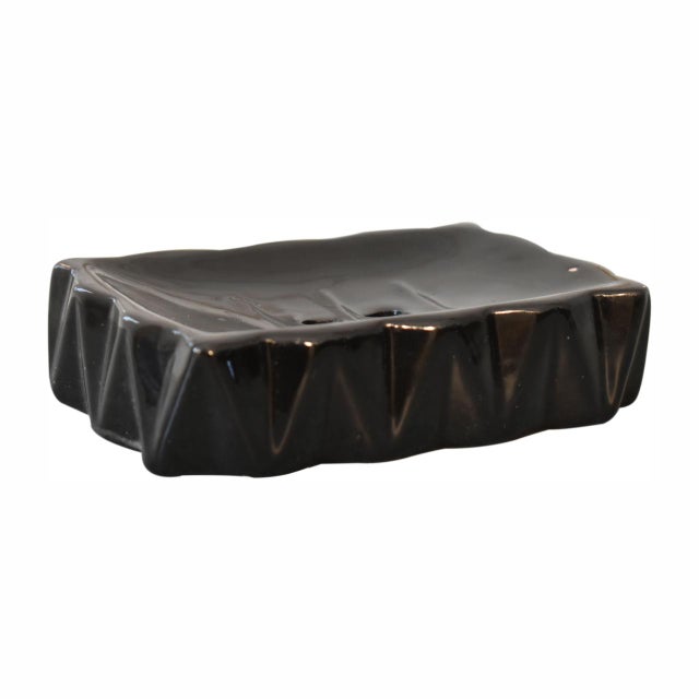 Modern Sindri Black Porcelain Bathroom Set (3-Piece) For Sale - Image 3 of 6