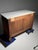 Louis Philippe style commode/chest of drawers. Crafted from solid oak. Veneered with mahogany and topped with a white...