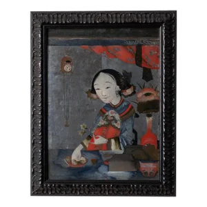 Verre Eglomise Chinese Export Portrait Painting
