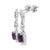 Contemporary .925 Sterling Silver 6x6MM Cushion Shaped Natural Purple Amethyst and Diamond Accent Drop and Dangle Earrings , A Pair For Sale - Image 3 of 5