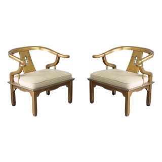 A Pair of Vintage Chinoiserie Chairs Attributed to James Mont For Sale