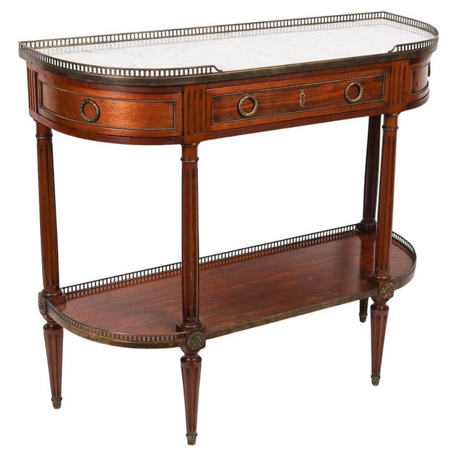Antique French Directoire Mahogany Console Table, 1840s For Sale - Image 18 of 18