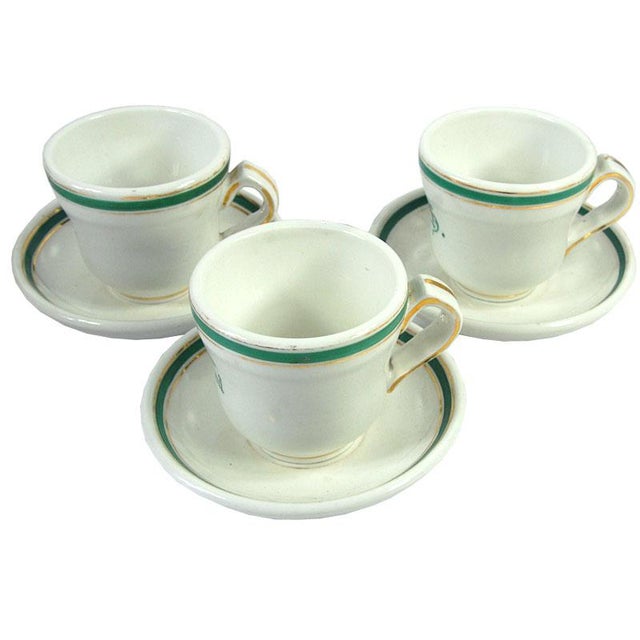 Large Belgian Porcelain Cups and Saucers, 1890s, Set of 6 For Sale - Image 10 of 10