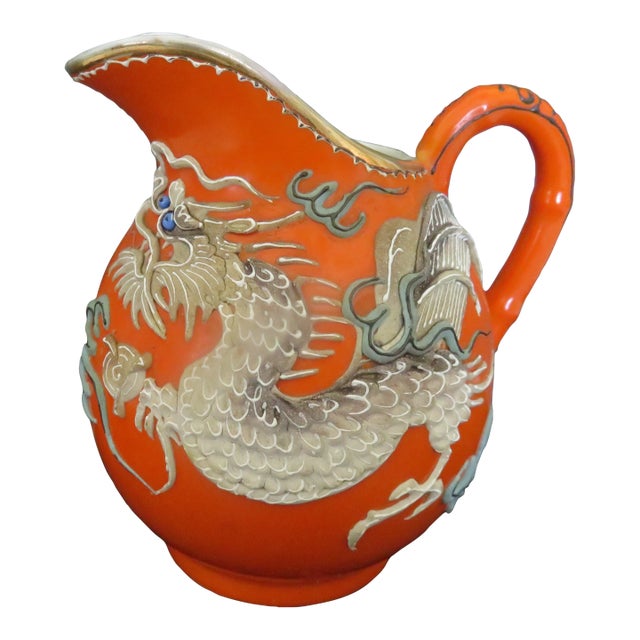 Antique Japanese Dragonware Moriage Dragon Creamer/Pitcher For Sale