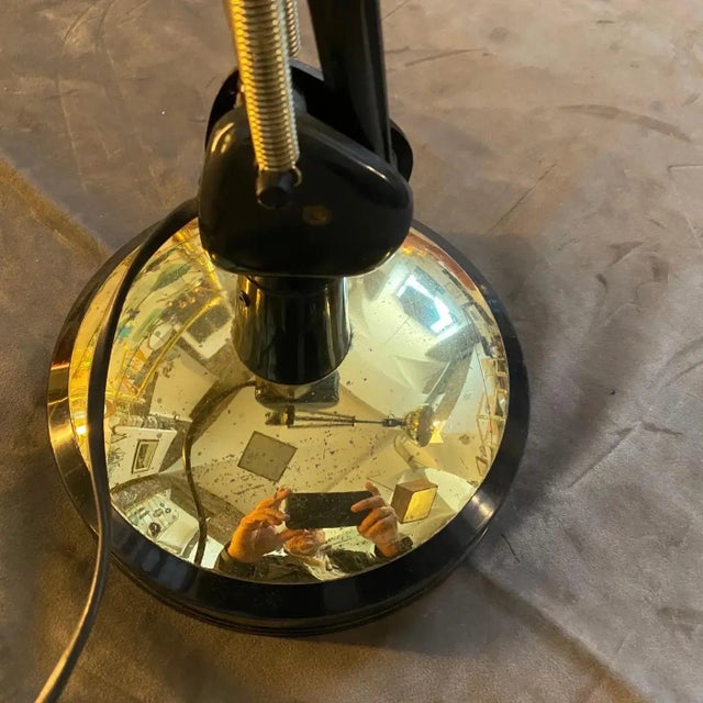 1970s Mid-Century Modern Gilt Metal Italian Adjustable Desk Lamp For Sale - Image 9 of 10