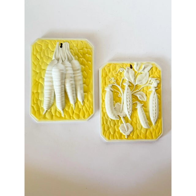 Italian Vintage Italian Ceramic Relief Wall Art Plaques - Pair For Sale - Image 3 of 8