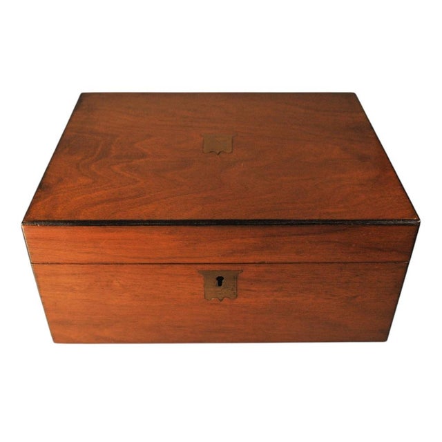 Black Victorian Military Campaign Burr Walnut Writing Slope Tooled Leather Skiver, Set of 4 For Sale - Image 8 of 15