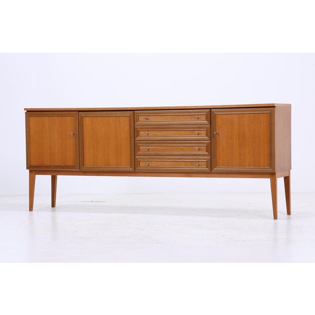 Mid-Century Walnut Sideboard with Drawers and Storage Compartments, 1960s For Sale - Image 4 of 16