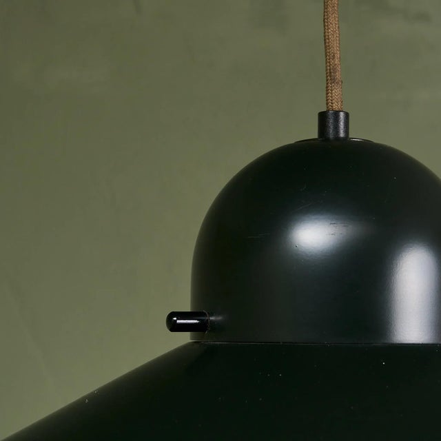 Stilnovo Dark Green Lacquered UFO Pendant from Stilnovo, Italy, 1970s For Sale - Image 4 of 9