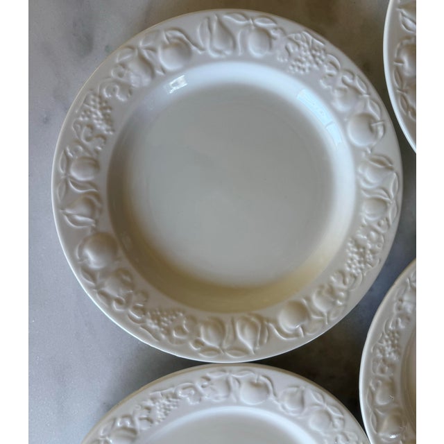 Mid 20th Century Italian Windsor Browne Dinner Plates With Embossed Fruit Rim - Set of 5 For Sale - Image 4 of 9