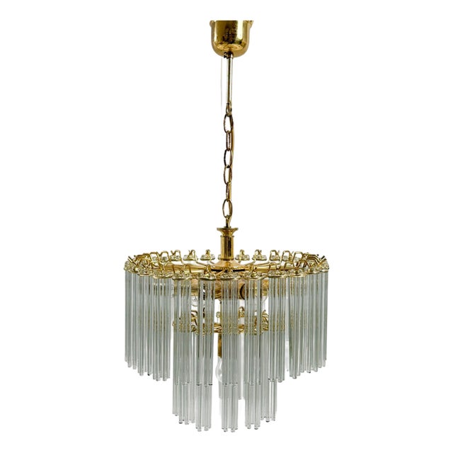 Mid-Century Modern Chandelier by Gaetano Sciolari, 1970s For Sale