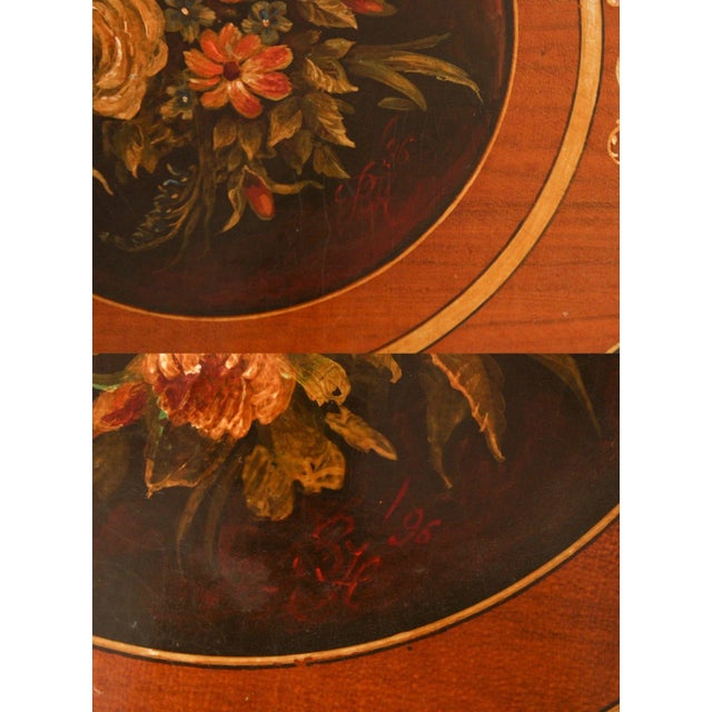 1930s Adams Style Hand Painted Satinwood Side Tables - A Pair For Sale - Image 10 of 13