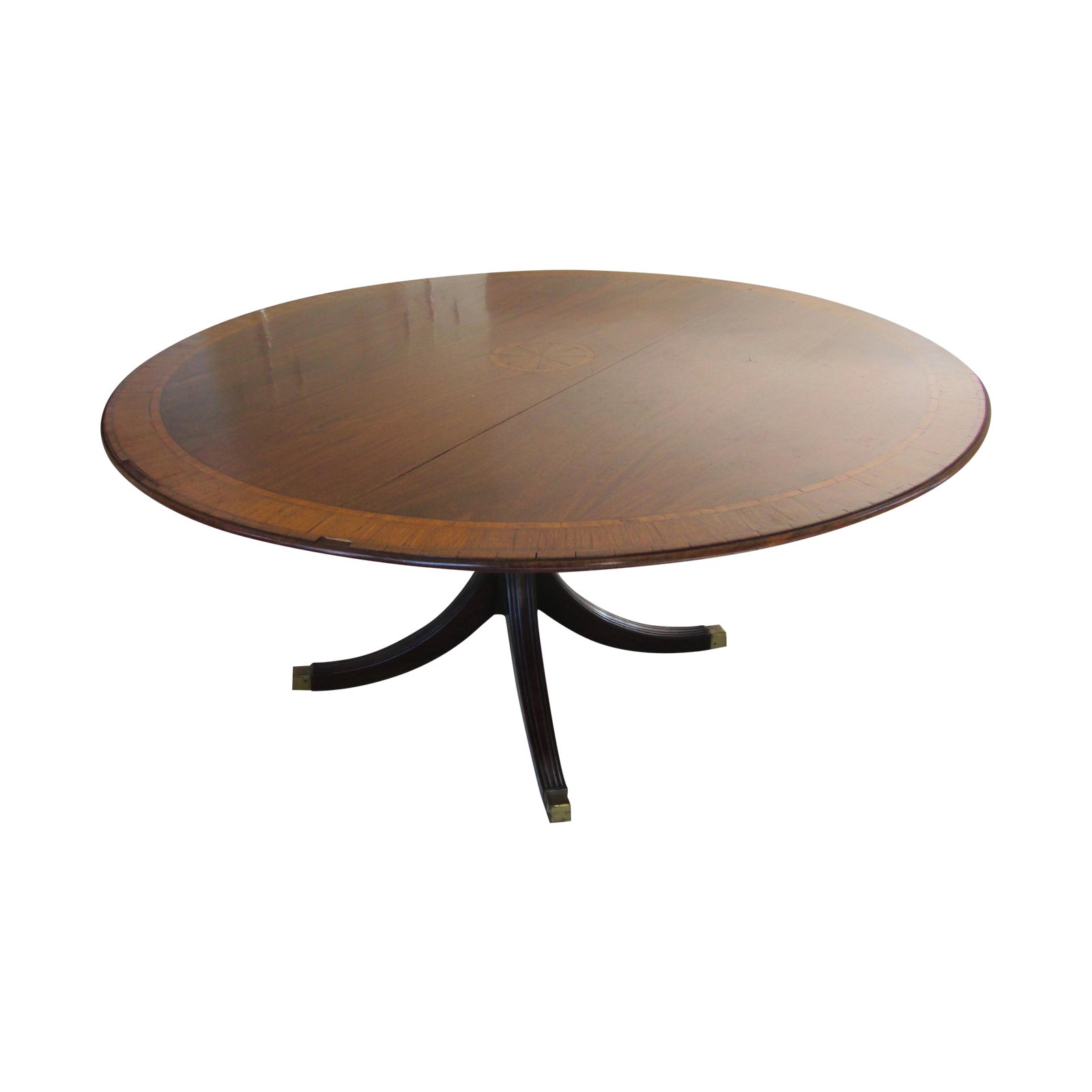 Antique Round Wooden Inlay Dining Table Chairish