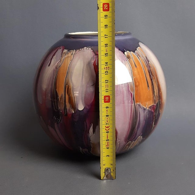 Artistic Multicolored Sphere Ceramic Vase from S.E.C, Italy, 1970 For Sale - Image 14 of 15