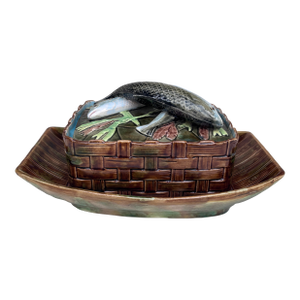 19th Century Victorian Majolica Sardine Georges Jones