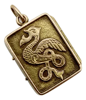 Late 19th Century 14k Gold Victorian Celtic Animal Locket