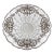 Mid-Century Silver Overlay Pressed Glass Centerpiece Bowl With Scalloped Rim For Sale