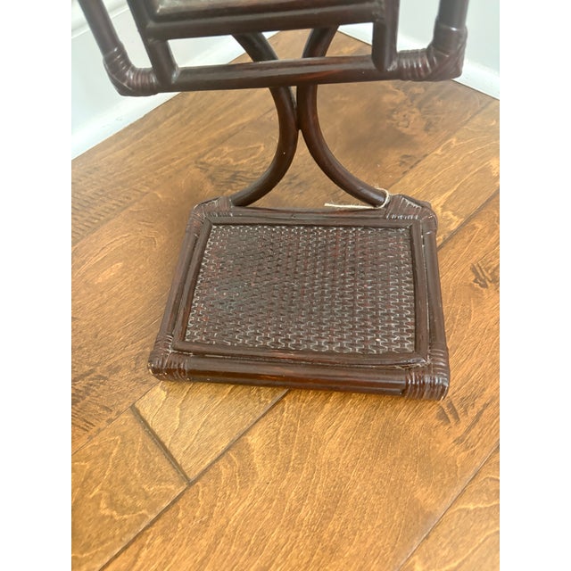 Coastal Vintage Rattan Bamboo Tabletop Mirror For Sale - Image 3 of 6