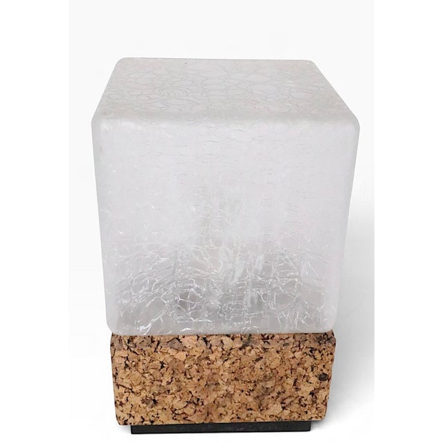 Mid-Century Modern Mid 20th Century Danish Modern Cork and Glass Table Lamp For Sale - Image 3 of 17