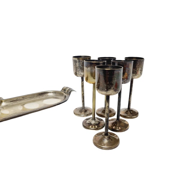Art Deco Liquor Set from Szandrik, Wegry, 1930s, Set of 7 For Sale - Image 6 of 8