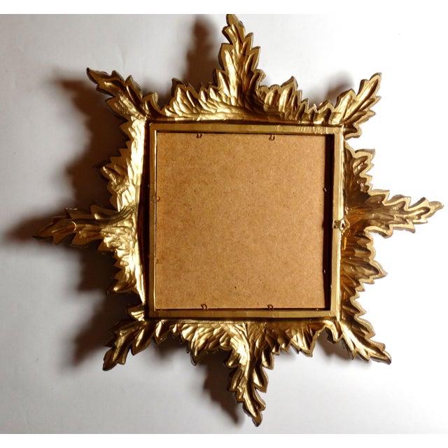 Vintage Italian Gilt Sunburst Mirror For Sale - Image 10 of 11