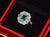 Gia Certified 2.53ct Natural Zambian Emerald & Diamond Halo Milgrain 18k White Gold Ring, Size 5 For Sale - Image 13 of 16