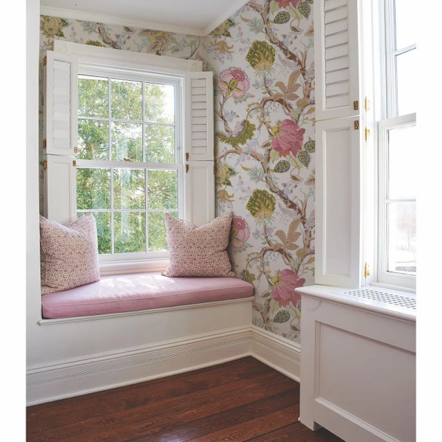 Sample- Schumacher Indian Arbre Wallpaper in Spring | Chairish